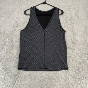 Lululemon Tank Womens 8/10 Striped Circuit Crusher Relaxed Vented Back Gray